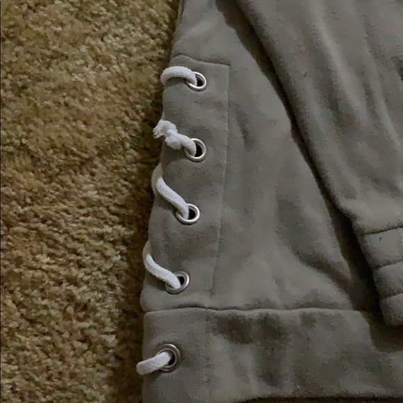 PINK quarter zip with lace up sides. - Picture 2 of 3